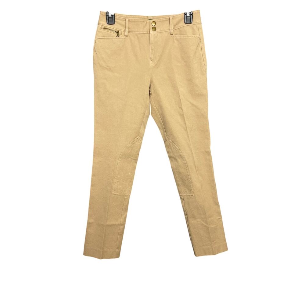 Ralph Lauren Equestrian Horse Riding Khaki Pants Mid Rise SZ 2 Petite Y2K Casual